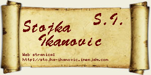 Stojka Ikanović vizit kartica